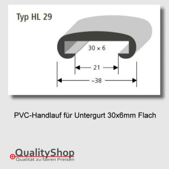 PVC Handlauf Typ. HL29 für Flachstahl 30x6mm